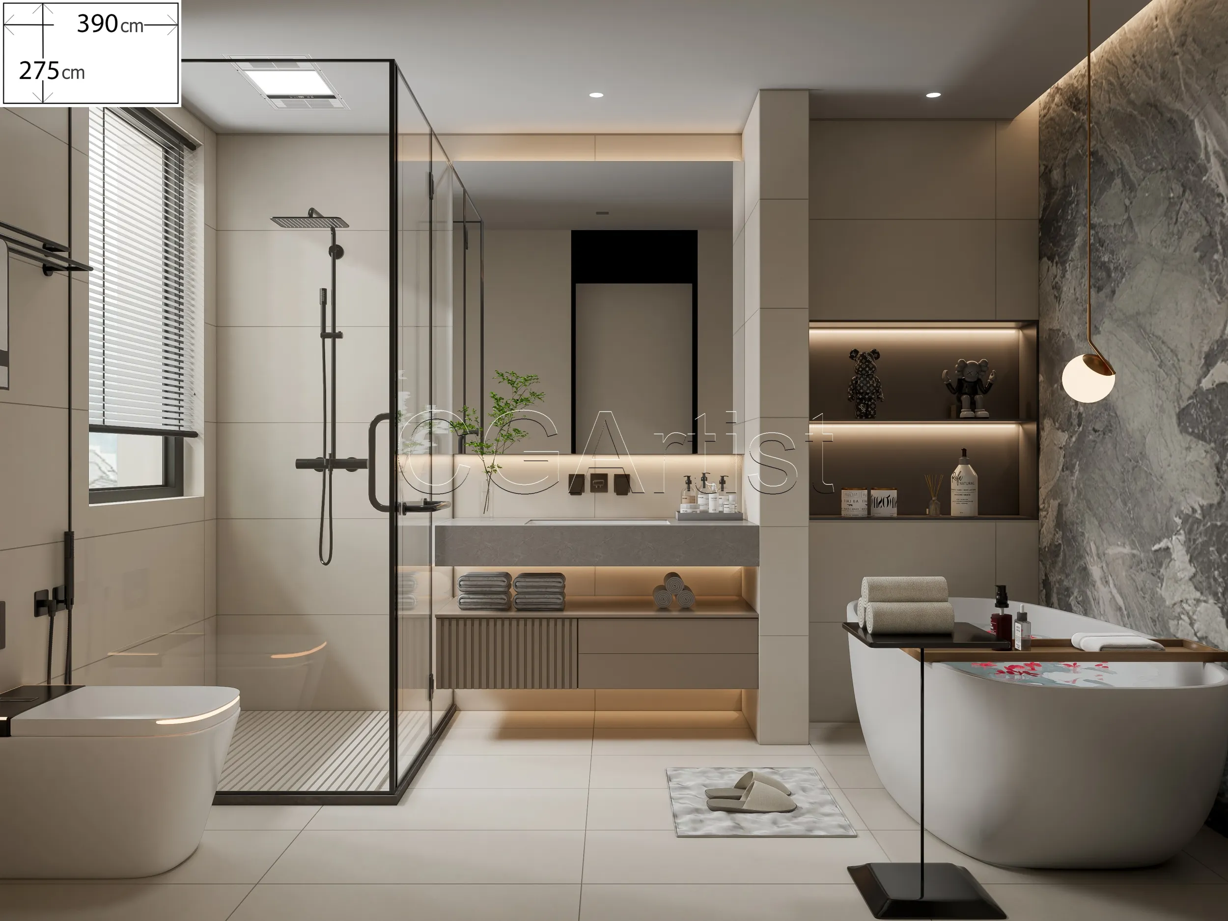 Modern bathroom 122 3D Model .c4d .max .obj .3ds .fbx .stl .blend 