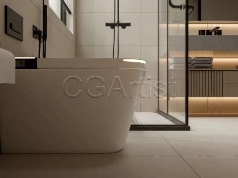 Modern bathroom 122 3D Model