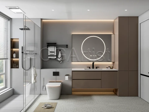 Modern bathroom 123 3D Model