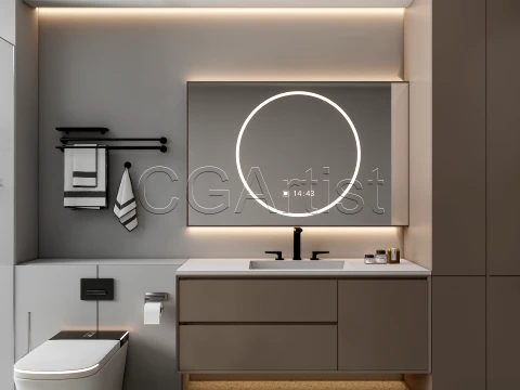 Modern bathroom 123 3D Model