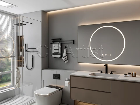 Modern bathroom 123 3D Model