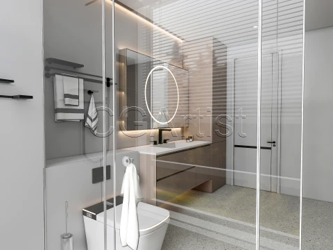 Modern bathroom 123 3D Model