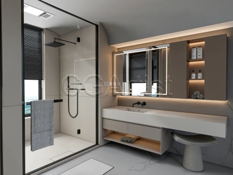 Modern bathroom 124 3D Model