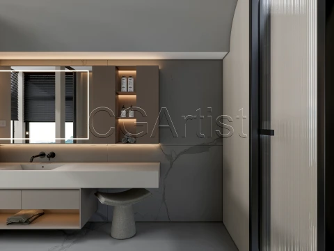 Modern bathroom 124 3D Model