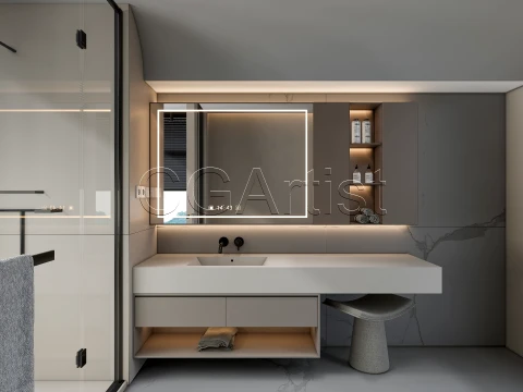 Modern bathroom 124 3D Model