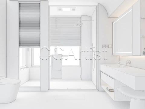 Modern bathroom 124 3D Model