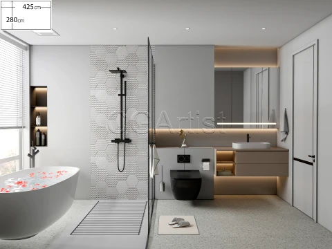 Modern bathroom 125 3D Model