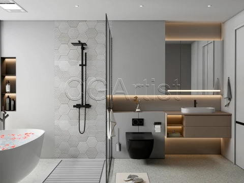 Modern bathroom 125 3D Model