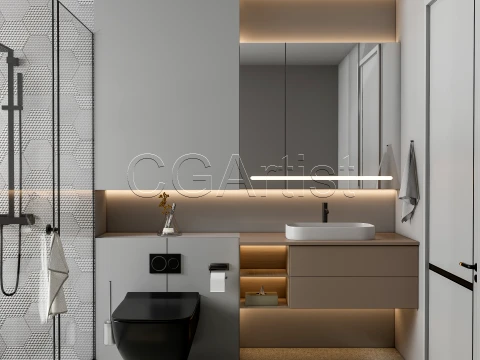Modern bathroom 125 3D Model