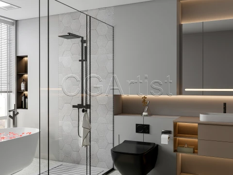 Modern bathroom 125 3D Model