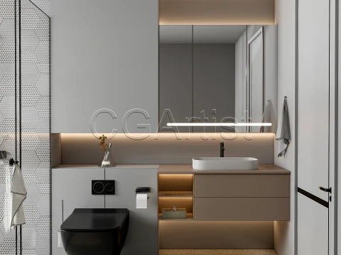 Modern bathroom 125 3D Model