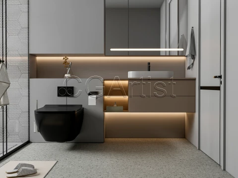 Modern bathroom 125 3D Model