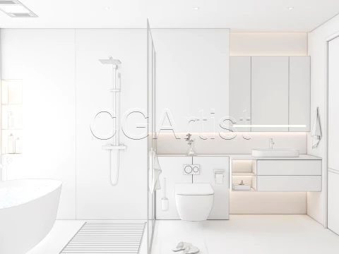 Modern bathroom 125 3D Model