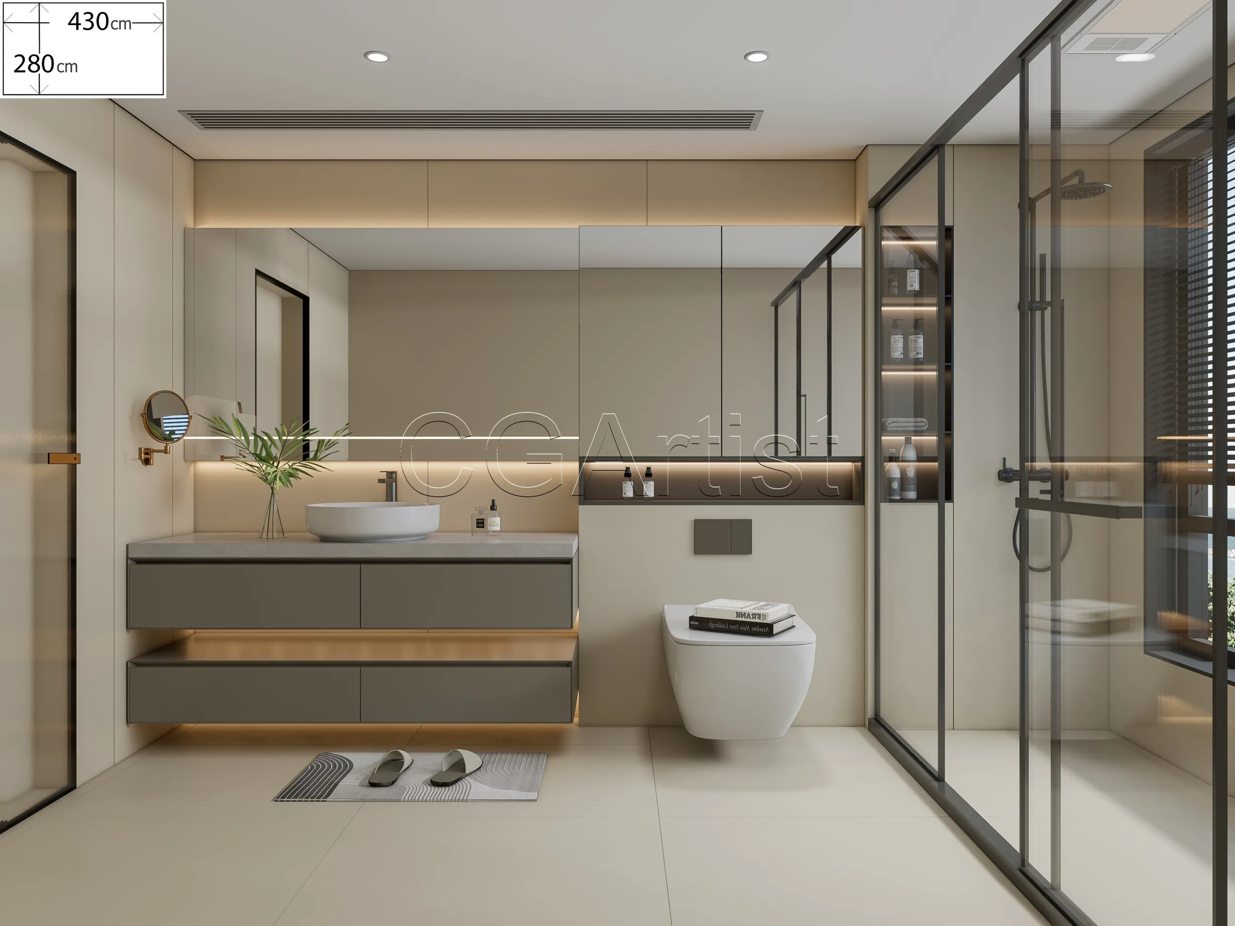 Modern bathroom 126 3D Model .c4d .max .obj .3ds .fbx .stl .blend 