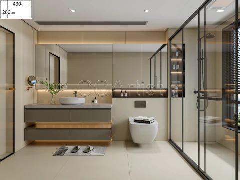 Modern bathroom 126 3D Model