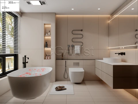 Modern bathroom 128 3D Model
