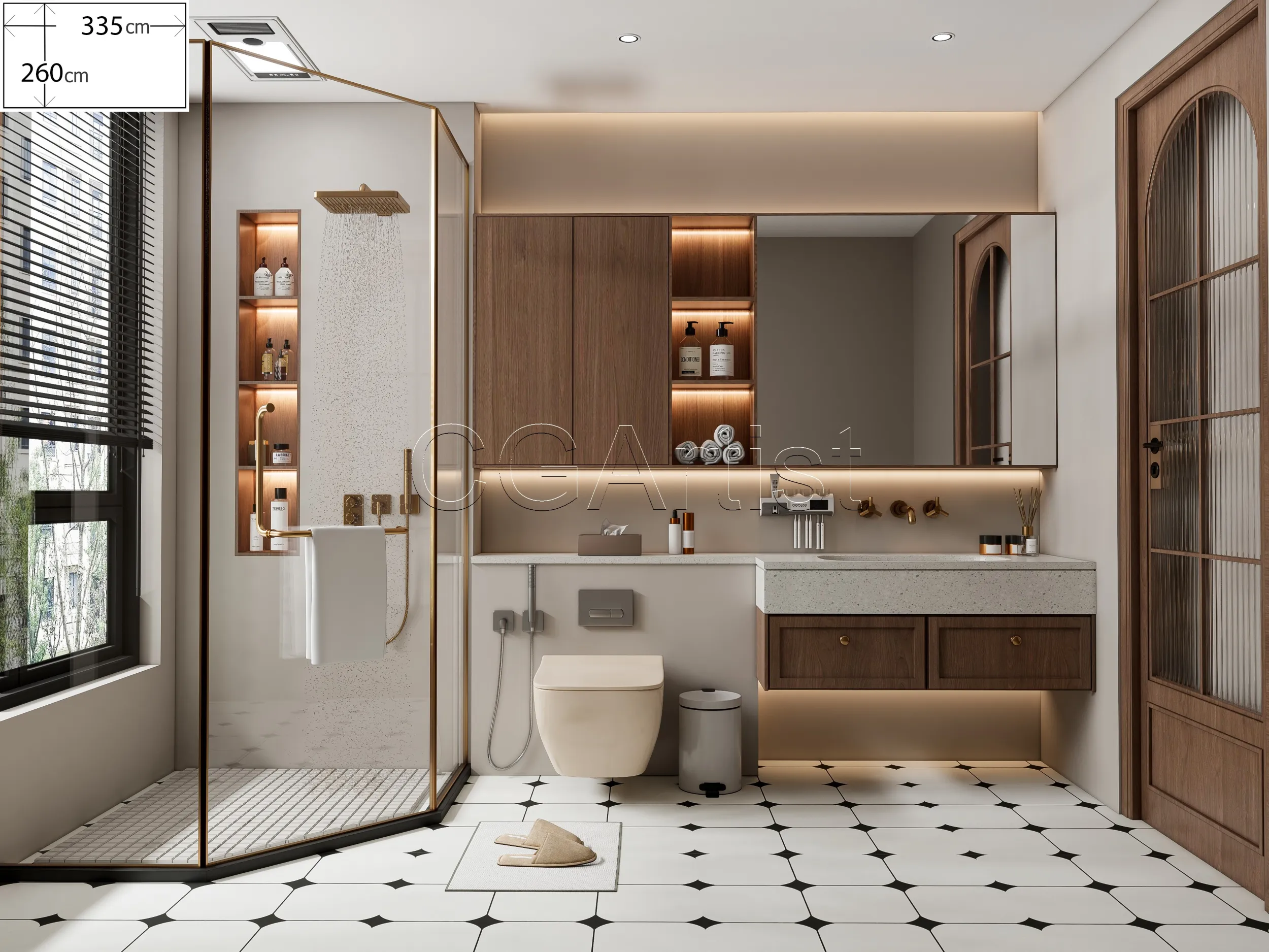 Modern bathroom 130 3D Model .c4d .max .obj .3ds .fbx .stl .blend 
