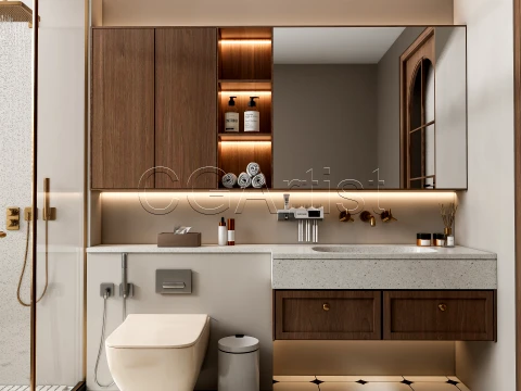 Modern bathroom 130 3D Model