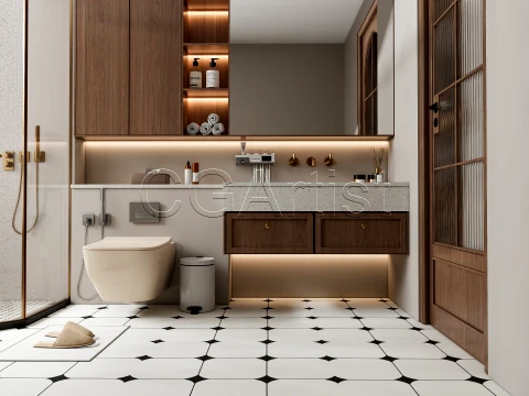 Modern bathroom 130 3D Model