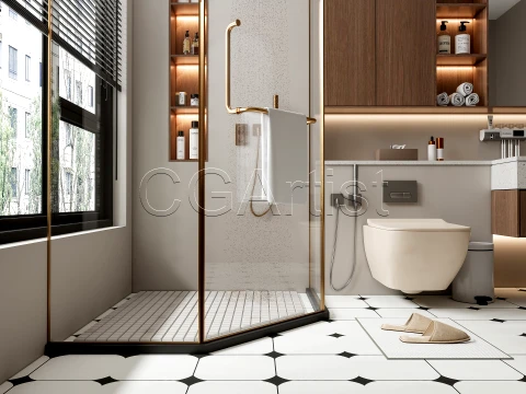 Modern bathroom 130 3D Model