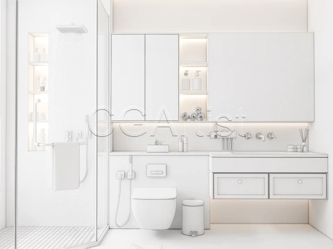 Modern bathroom 130 3D Model