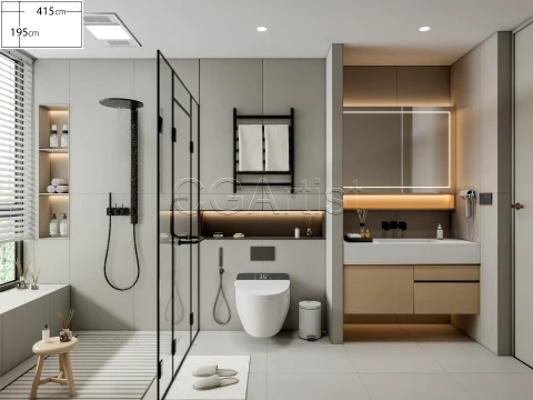 Modern bathroom 131 3D Model