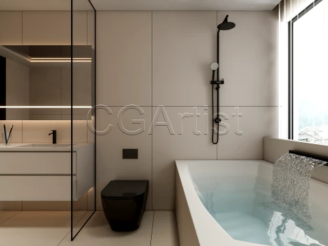 Modern bathroom 132 3D Model