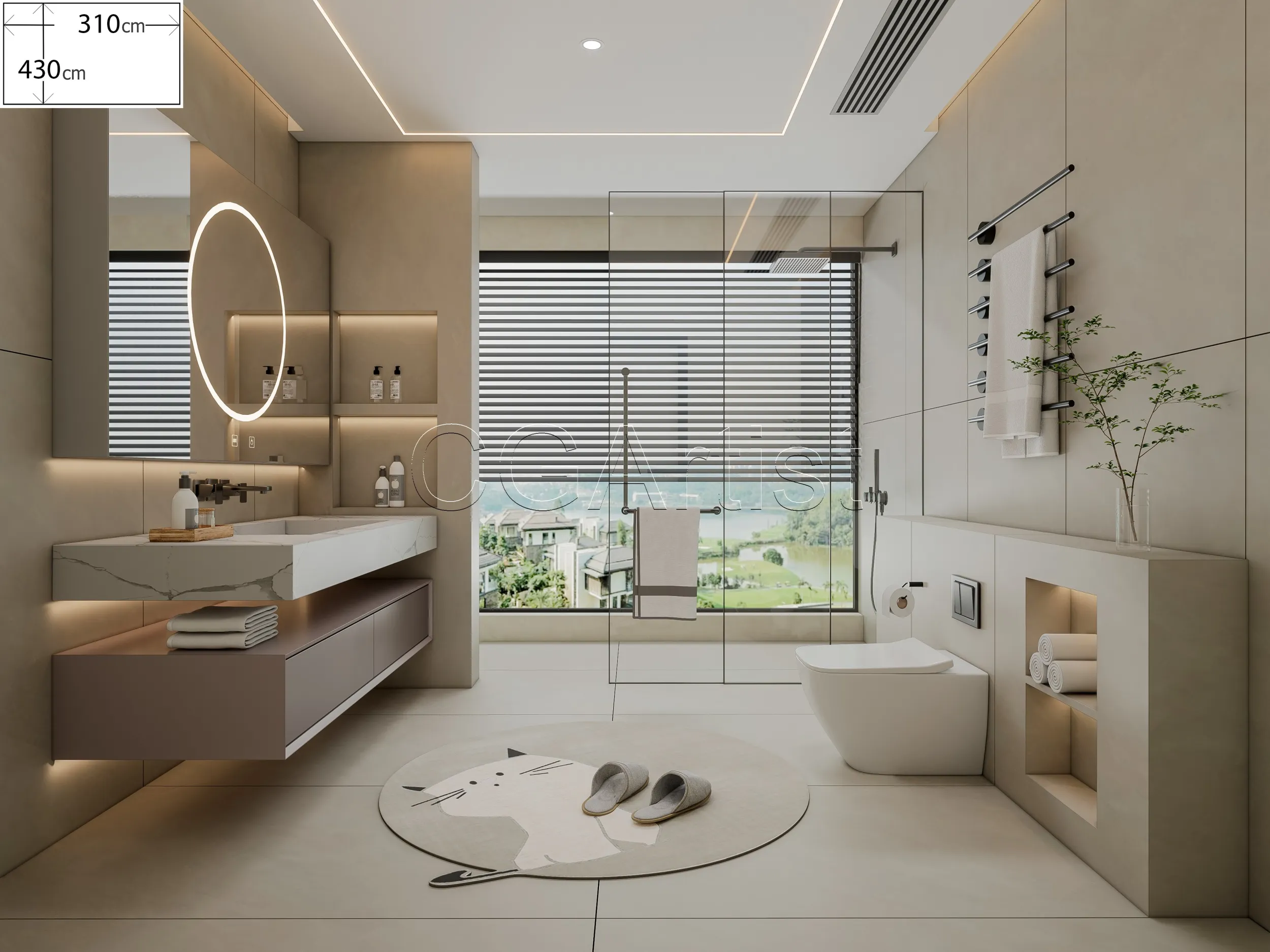 Modern bathroom 140 3D Model .c4d .max .obj .3ds .fbx .stl .blend