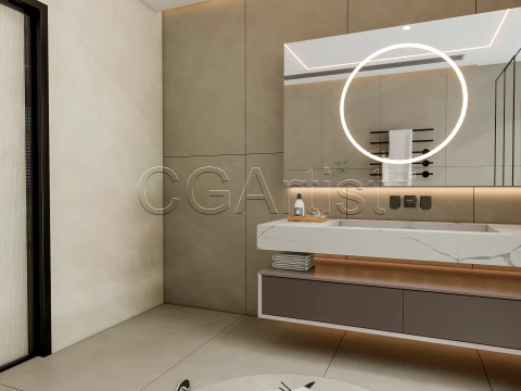Modern bathroom 140 3D Model
