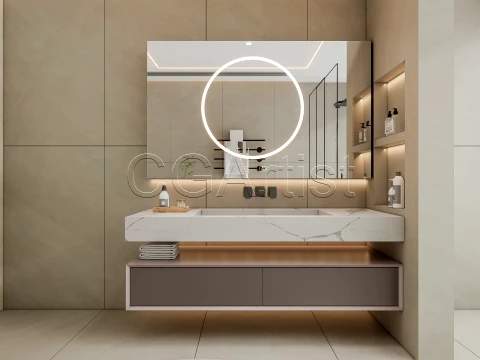 Modern bathroom 140 3D Model