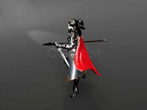 Ancient Female Warrior High-Quality 3D Character Model 3D Model
