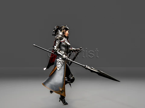 Ancient Female Warrior High-Quality 3D Character Model 3D Model