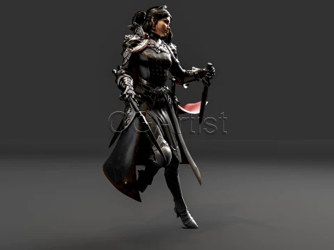 Ancient Female Warrior High-Quality 3D Character Model 3D Model