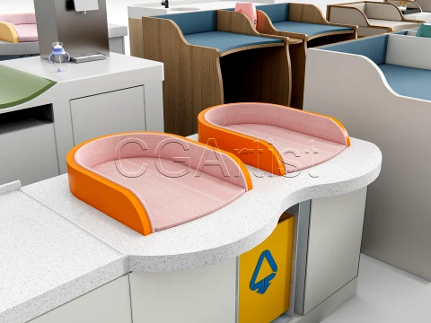 Baby Care Bed High-Quality Bundle 1 3D Model