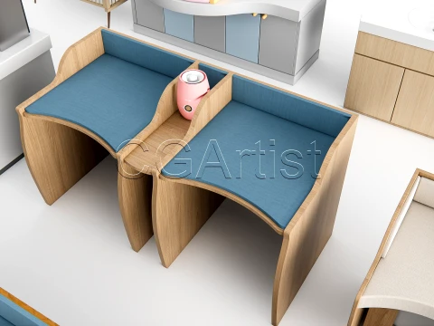 Baby Care Bed High-Quality Bundle 1 3D Model