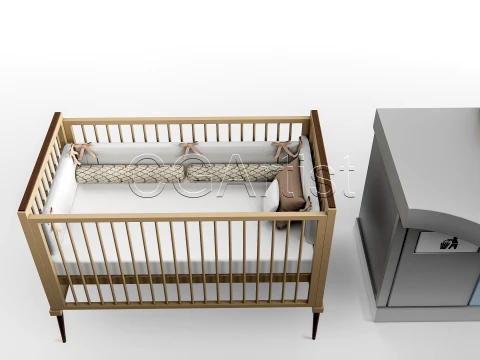 Baby Care Bed High-Quality Bundle 1 3D Model
