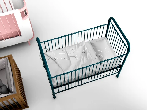 Baby Crib High-Quality Bundle 1 3D Model