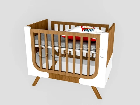 Baby Crib High-Quality Bundle 1 3D Model