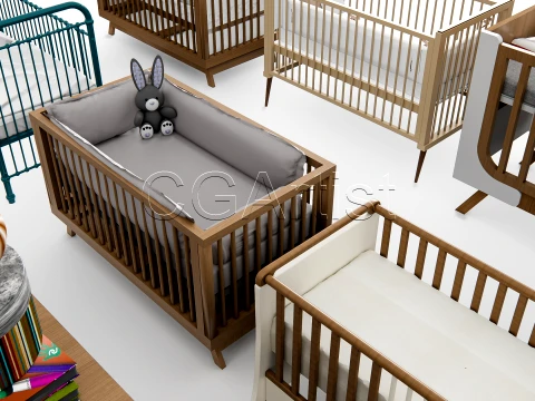 Baby Crib High-Quality Bundle 1 3D Model