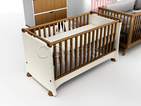 Baby Crib High-Quality Bundle 1 3D Model