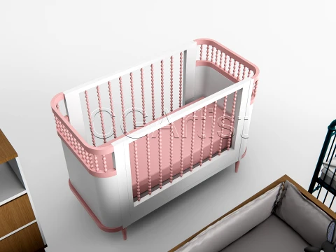 Baby Crib High-Quality Bundle 1 3D Model