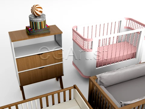 Baby Crib High-Quality Bundle 1 3D Model