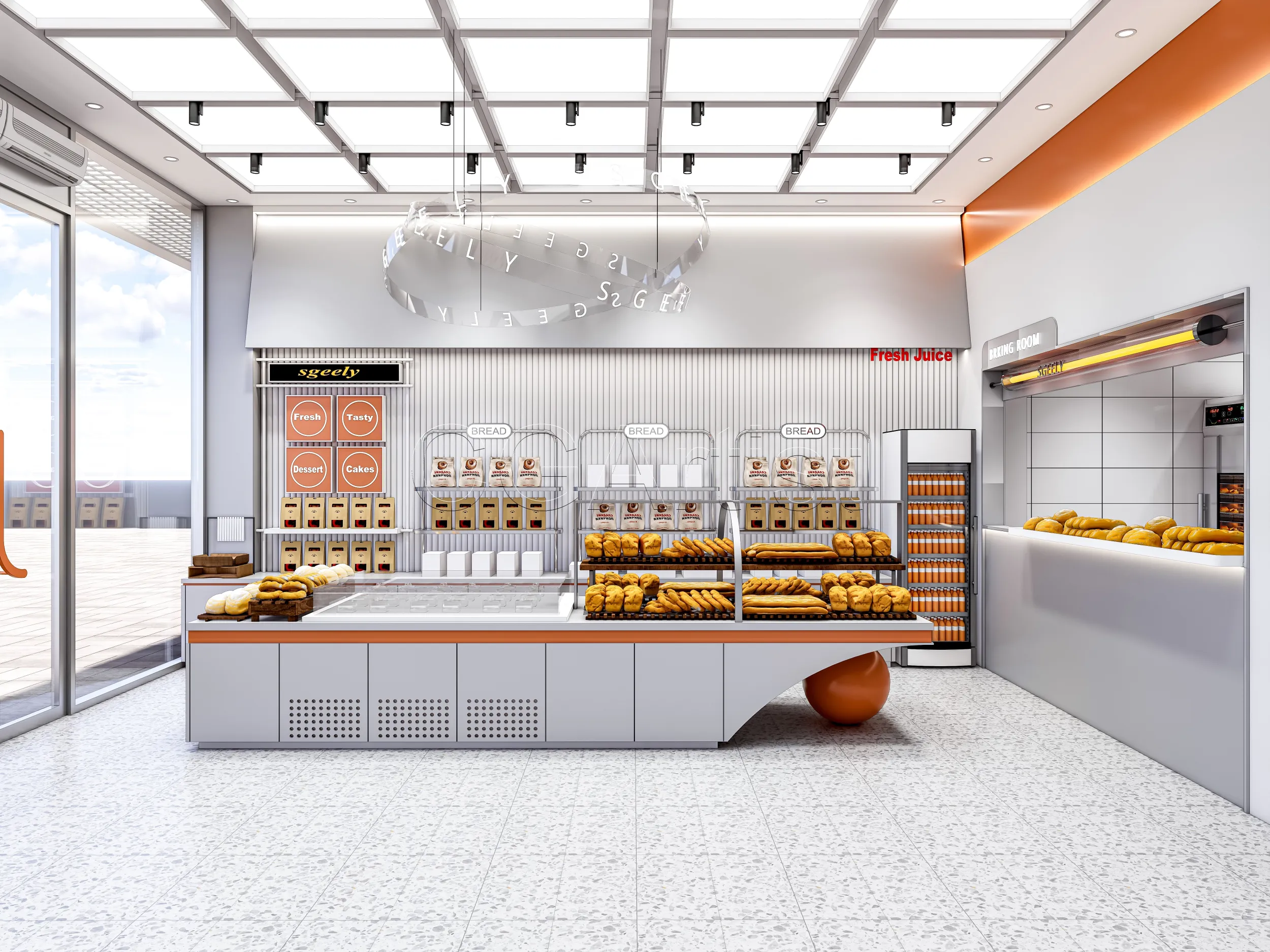 Bakery Interior 1 3D Model .c4d .max .obj .3ds .fbx .stl .blend