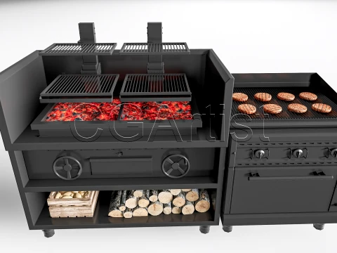Outdoor Barbecue Grill 4 3D Model