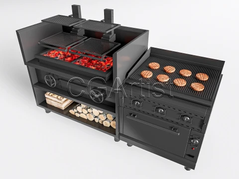 Outdoor Barbecue Grill 4 3D Model