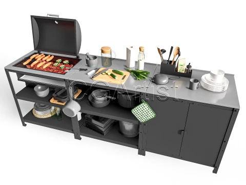 Outdoor Barbecue Grill 4 3D Model