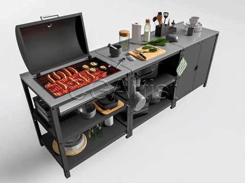 Outdoor Barbecue Grill 4 3D Model