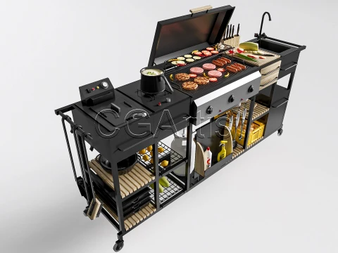 Outdoor Barbecue Grill 4 3D Model