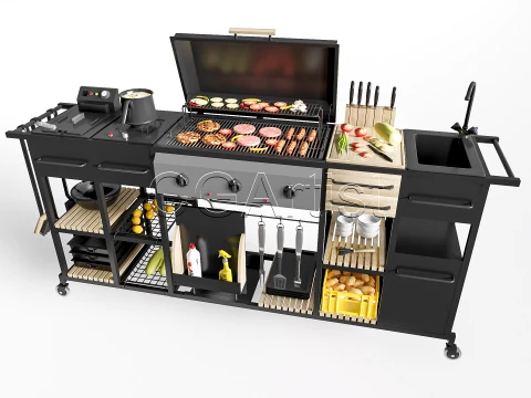 Outdoor Barbecue Grill 4 3D Model