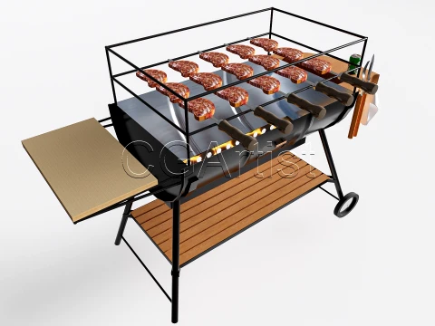 Outdoor Barbecue Grill 4 3D Model